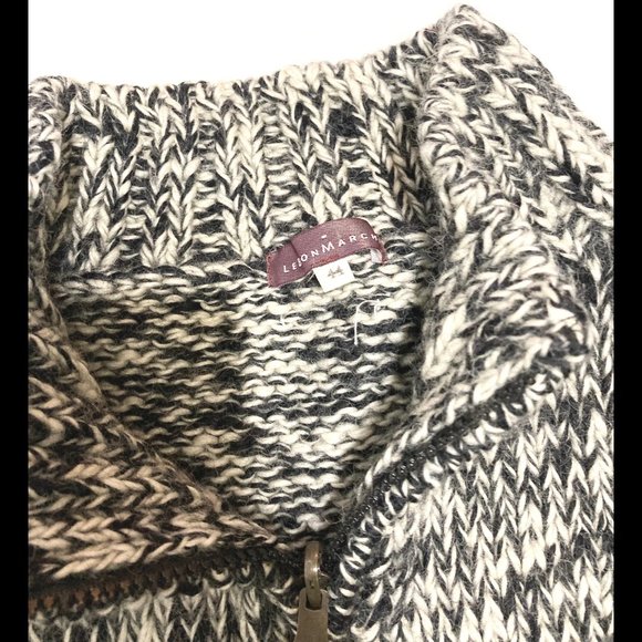 Beautiful French black & white wool zip sweater - Picture 6 of 6